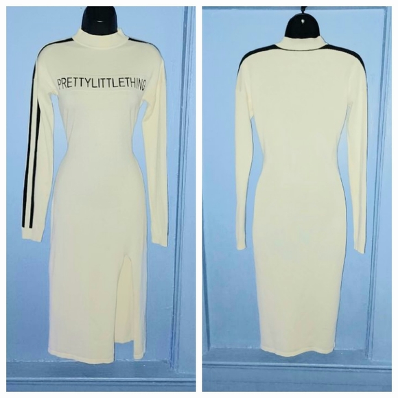 PrettyLittleThing Cream Sweater Dress - Picture 4 of 5